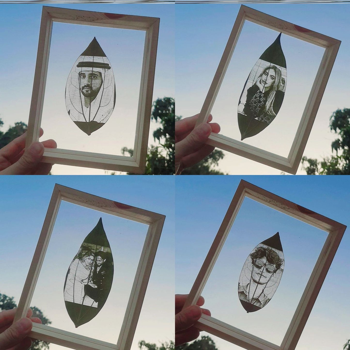 Natural leaf with custom photo engraving for gift - Adora Feels UAE
