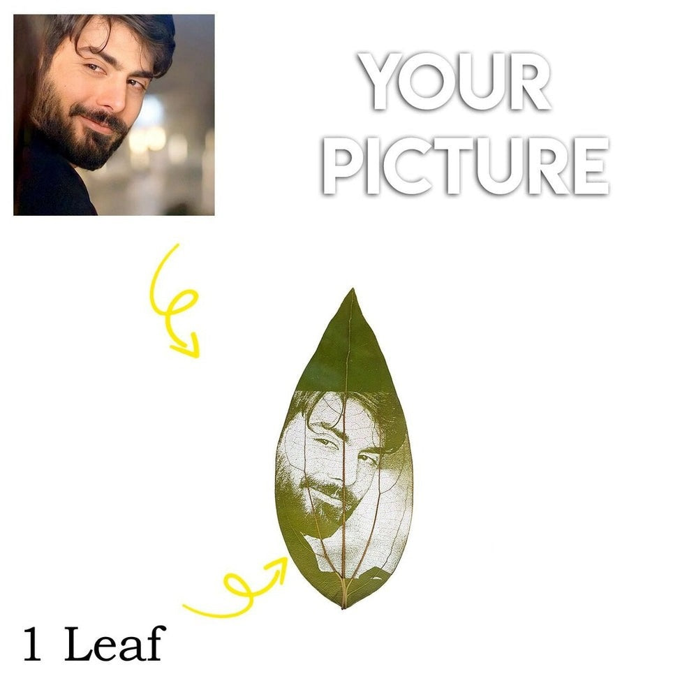 Custom Engraved Leaf Photo Frame - Personalized Memory Gift